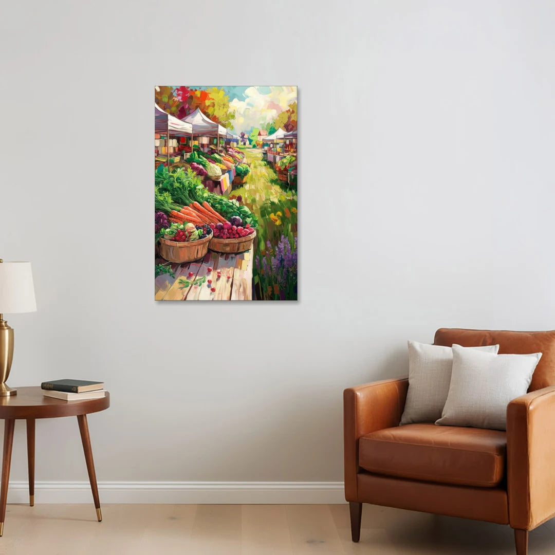 Madison Farmers Market Delight - Canvas Wall Art - Sofa - 24x36