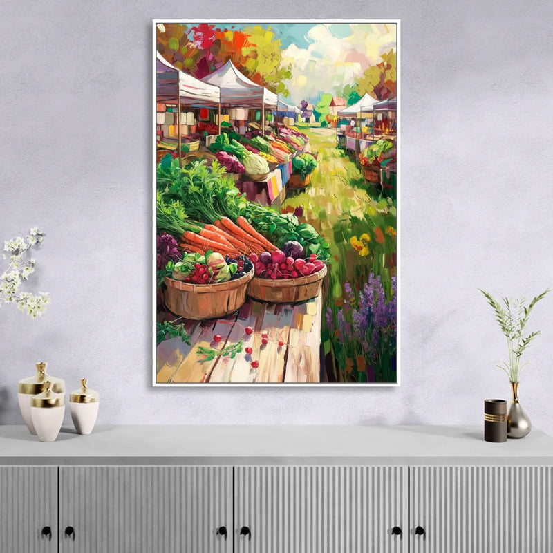 Madison Farmers Market Delight Sitting Room - White Canvas Wall Art