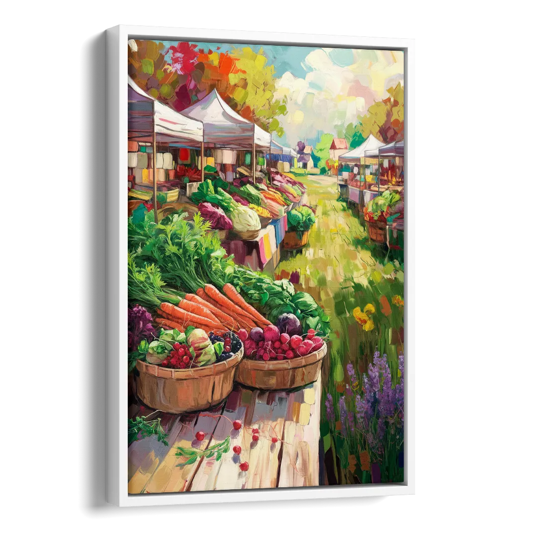 Madison Farmers Market Delight Side - White Canvas Wall Art