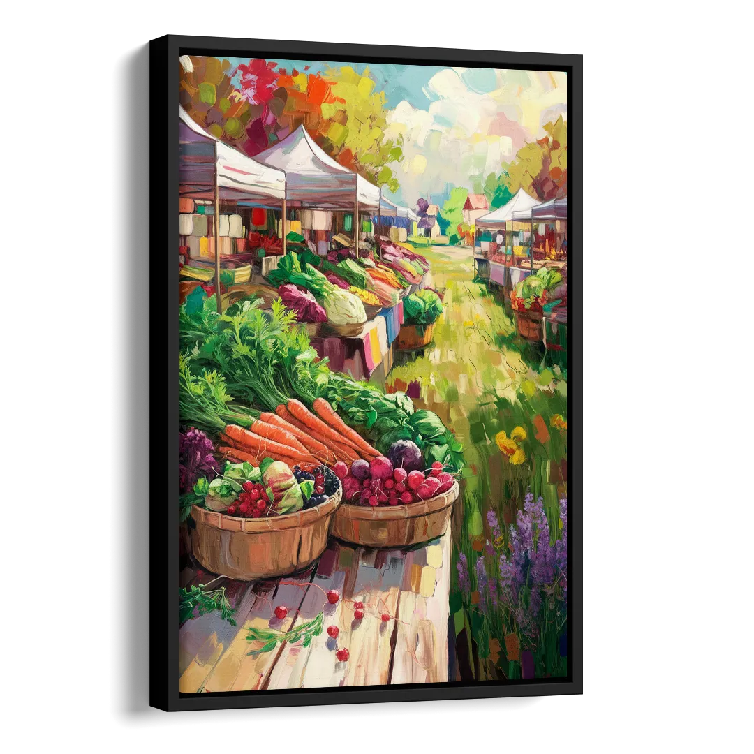 Madison Farmers Market Delight Side - Black Canvas Wall Art