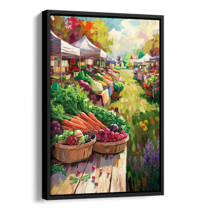 Madison Farmers Market Delight Side - Black Canvas Wall Art