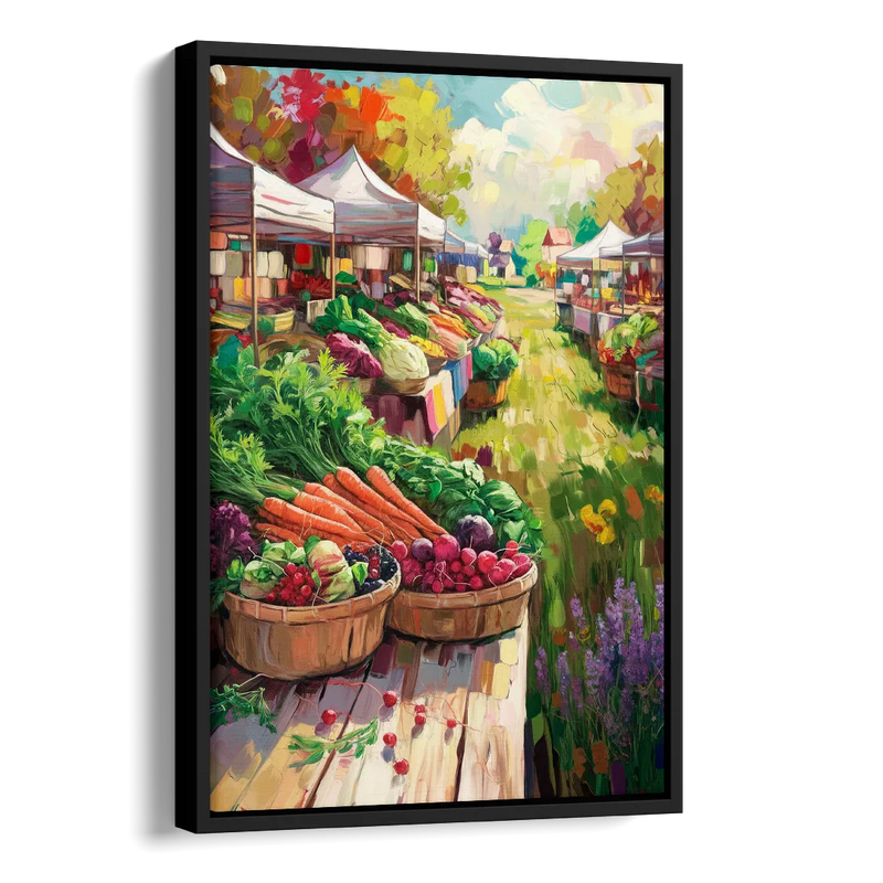 Madison Farmers Market Delight Side - Black Canvas Wall Art