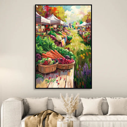 Madison Farmers Market Delight Sitting Room - Black Canvas Wall Art
