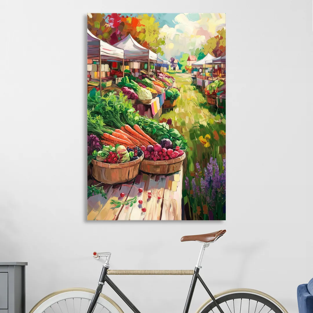Madison Farmers Market Delight Living Room - Canvas Wall Art