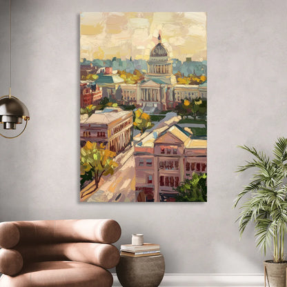 Madison Historic Architecture Sitting Room - Canvas Wall Art