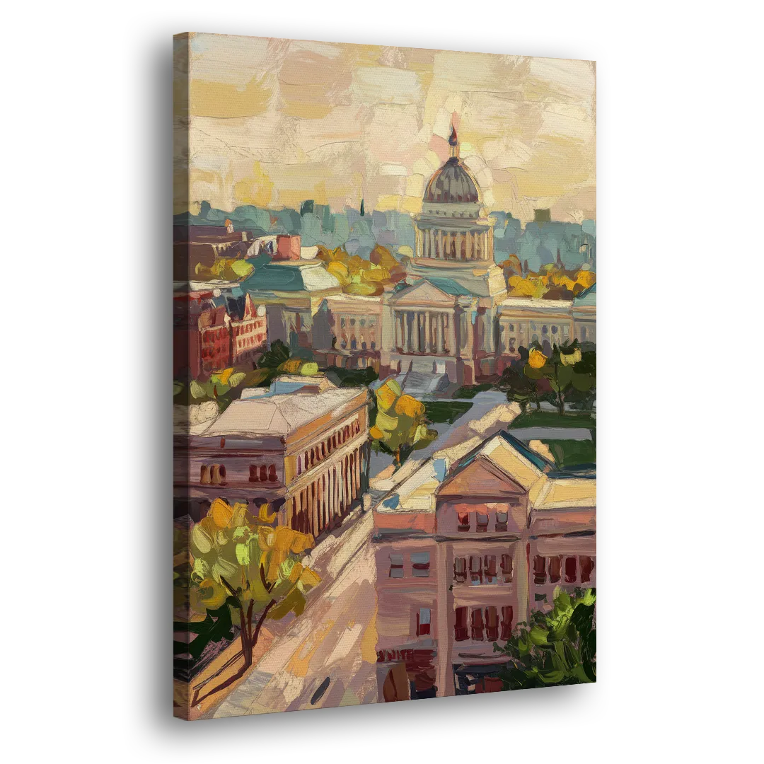 Madison Historic Architecture Side - Canvas Wall Art