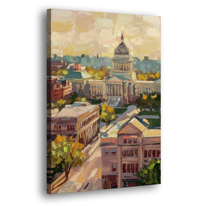 Madison Historic Architecture Side - Canvas Wall Art