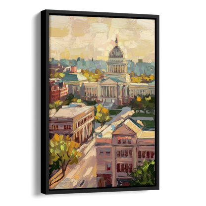 Madison Historic Architecture Side - Black Canvas Wall Art