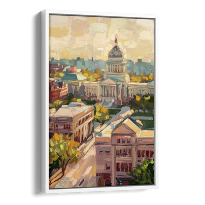 Madison Historic Architecture Side - White Canvas Wall Art