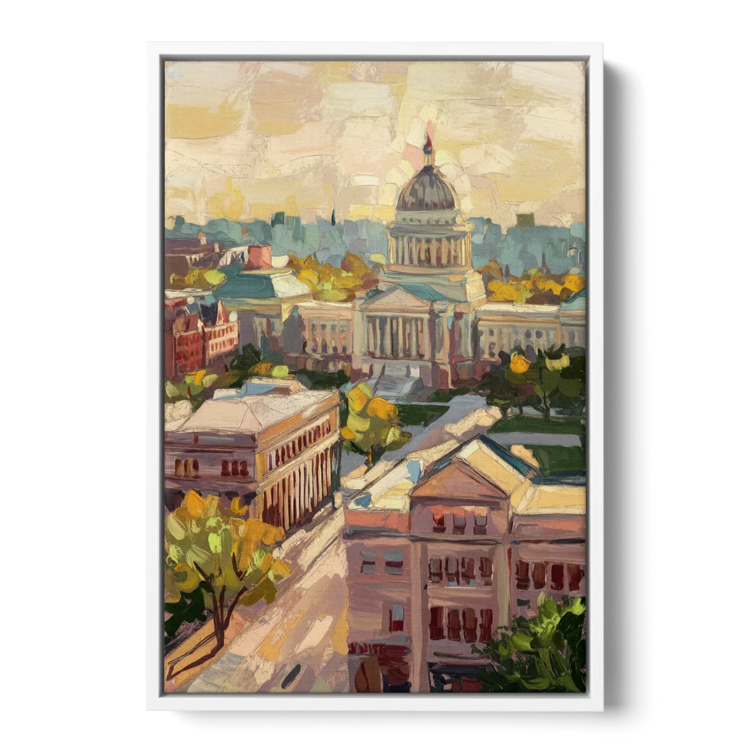 Madison Historic Architecture Front - White Canvas Wall Art