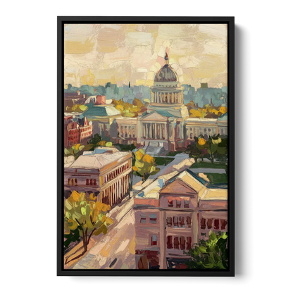 Madison Historic Architecture Front - Black Canvas Wall Art