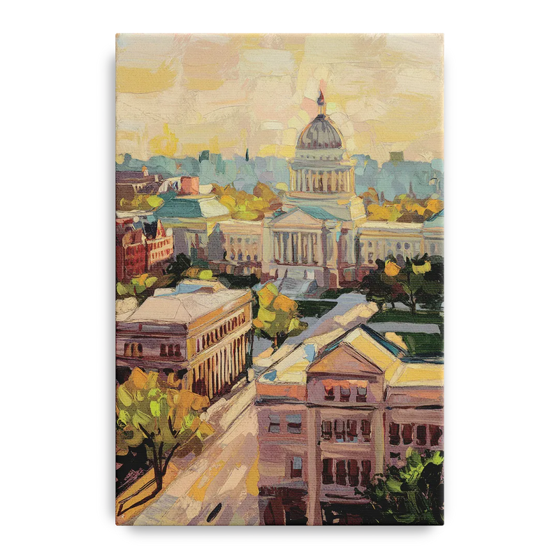 Madison Historic Architecture Front - Canvas Wall Art