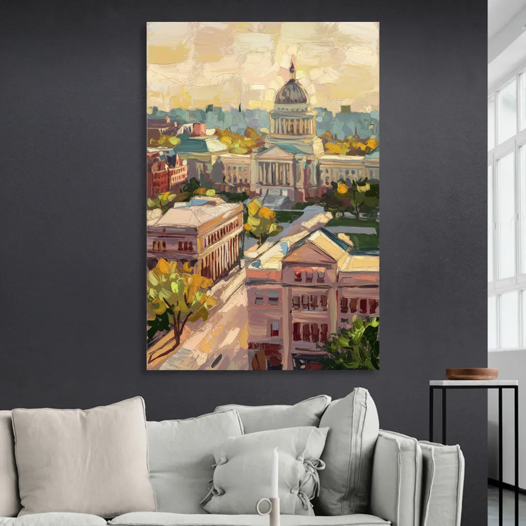 Madison Historic Architecture Living Room - Canvas Wall Art
