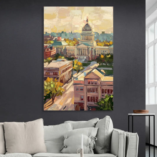 Madison Historic Architecture Living Room - Canvas Wall Art