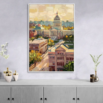 Madison Historic Architecture Living Room - White Canvas Wall Art