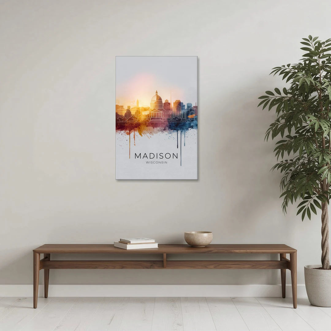 Madison Iconic Landmarks - Canvas Wall Art - Coffee Table - 24x36
