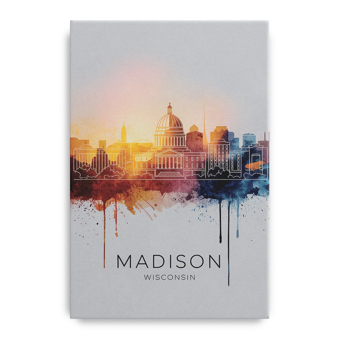Madison Iconic Landmarks Front - Canvas Wall Art