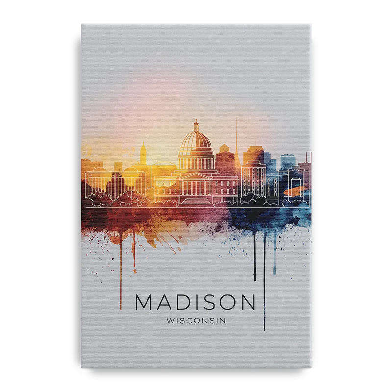 Madison Iconic Landmarks Front - Canvas Wall Art