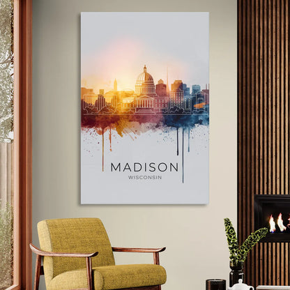 Madison Iconic Landmarks Sitting Room - Canvas Wall Art