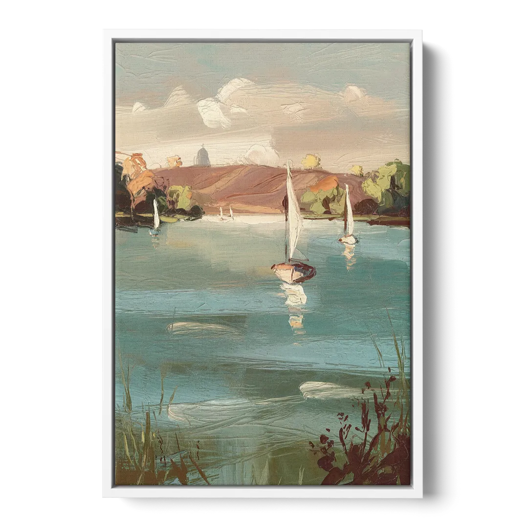 Madison Lake Mendota Serenity Front - White Canvas Wall Art