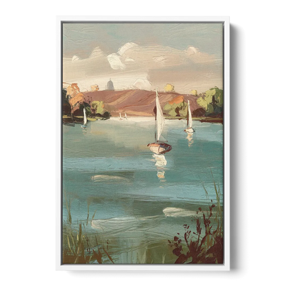 Madison Lake Mendota Serenity Front - White Canvas Wall Art