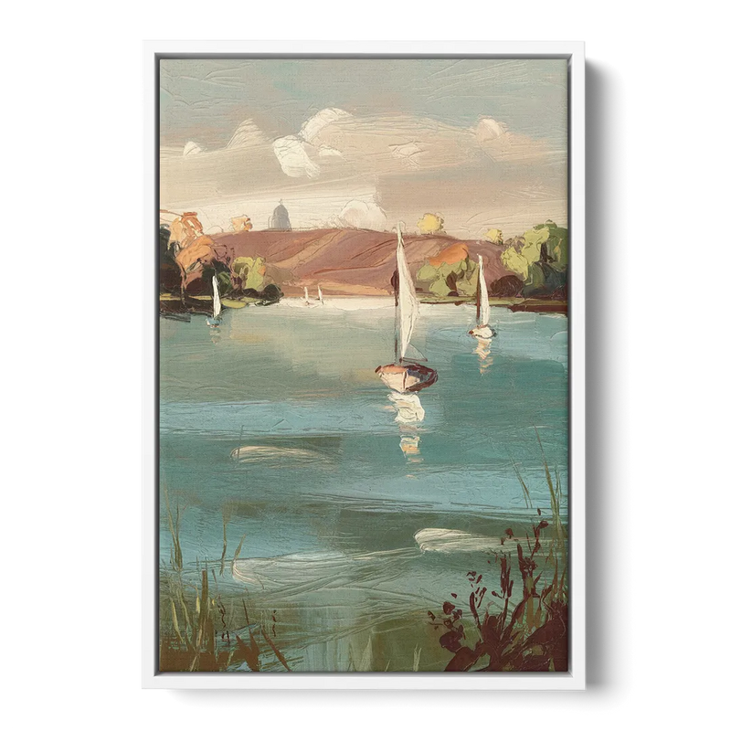 Madison Lake Mendota Serenity Front - White Canvas Wall Art