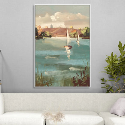 Madison Lake Mendota Serenity Living Room - White Canvas Wall Art