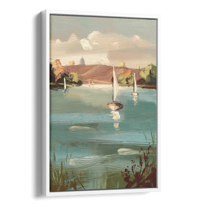 Madison Lake Mendota Serenity Side - White Canvas Wall Art