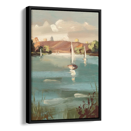 Madison Lake Mendota Serenity Side - Black Canvas Wall Art