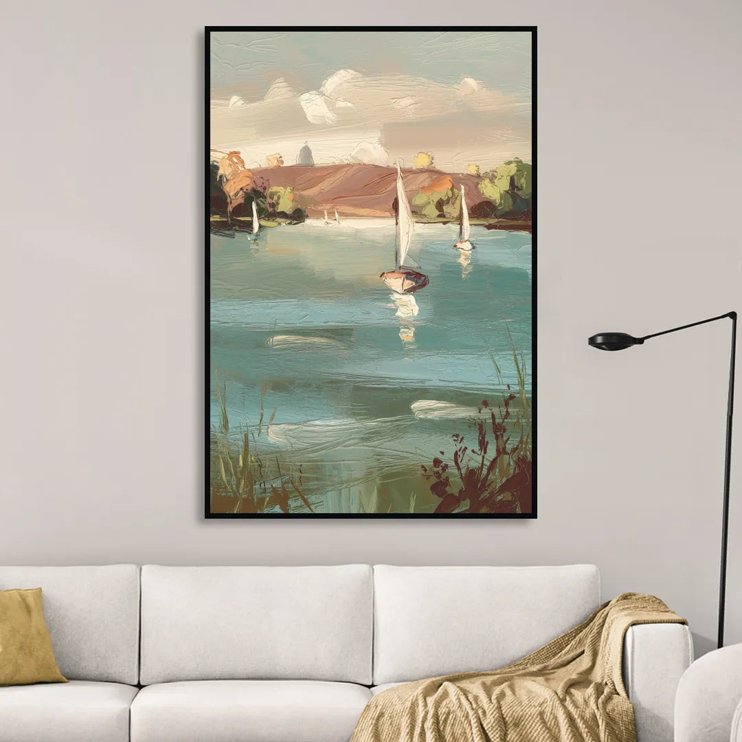Madison Lake Mendota Serenity Sitting Room - Black Canvas Wall Art