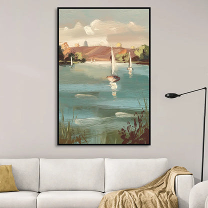 Madison Lake Mendota Serenity Sitting Room - Black Canvas Wall Art