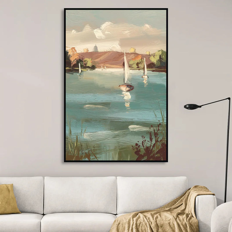 Madison Lake Mendota Serenity Sitting Room - Black Canvas Wall Art
