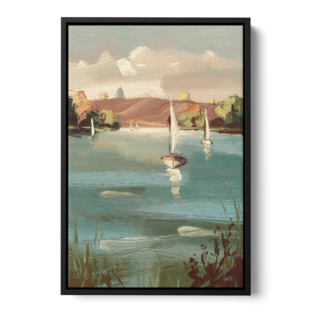 Madison Lake Mendota Serenity Front - Black Canvas Wall Art