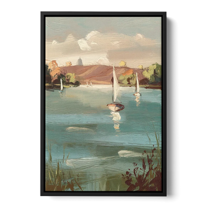 Madison Lake Mendota Serenity Front - Black Canvas Wall Art