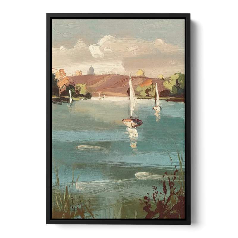 Madison Lake Mendota Serenity Front - Black Canvas Wall Art