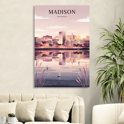 Madison Lake Monona Reflections Sitting Room - Canvas Wall Art