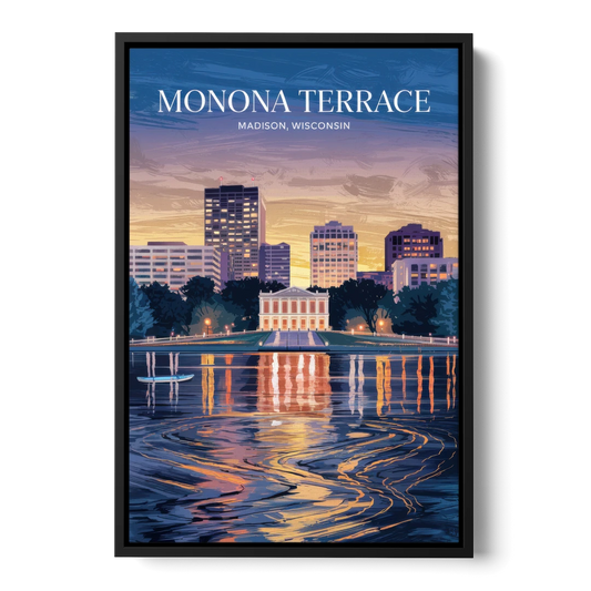 Madison Monona Terrace View - Black Framed Canvas Wall Art - Front