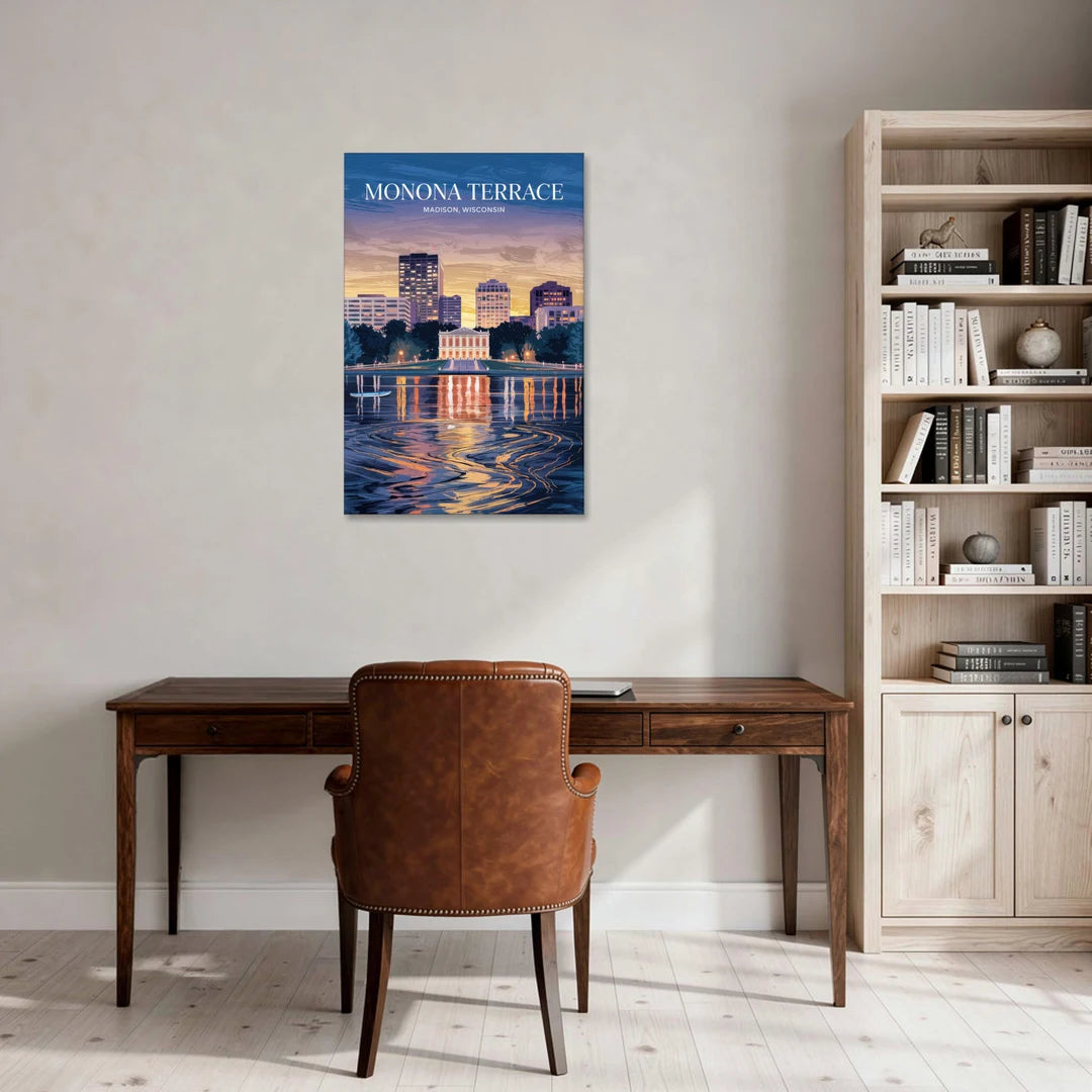Madison Monona Terrace View - Canvas Wall Art - Office - 24x36