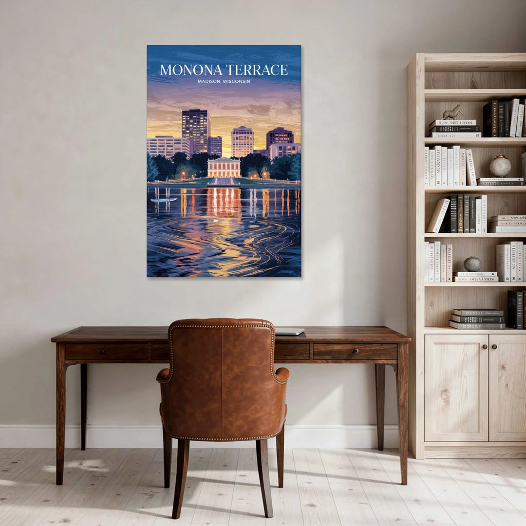 Madison Monona Terrace View - Canvas Wall Art - Office - 32x48