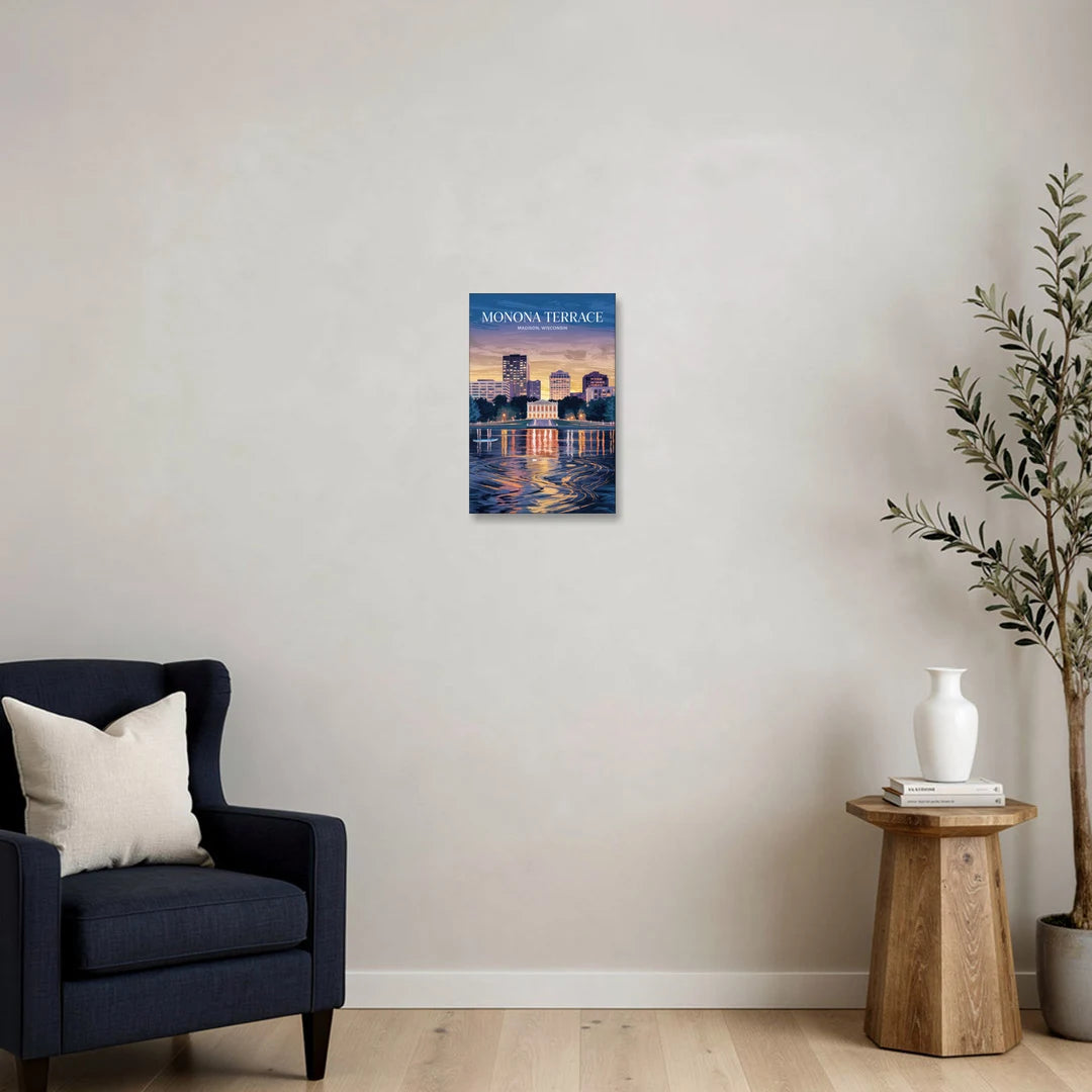 Madison Monona Terrace View - Canvas Wall Art - Sofa - 12x18