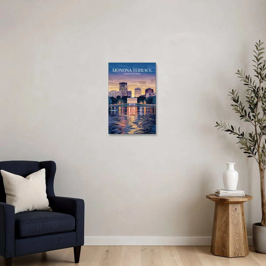 Madison Monona Terrace View - Canvas Wall Art - Sofa - 16x24