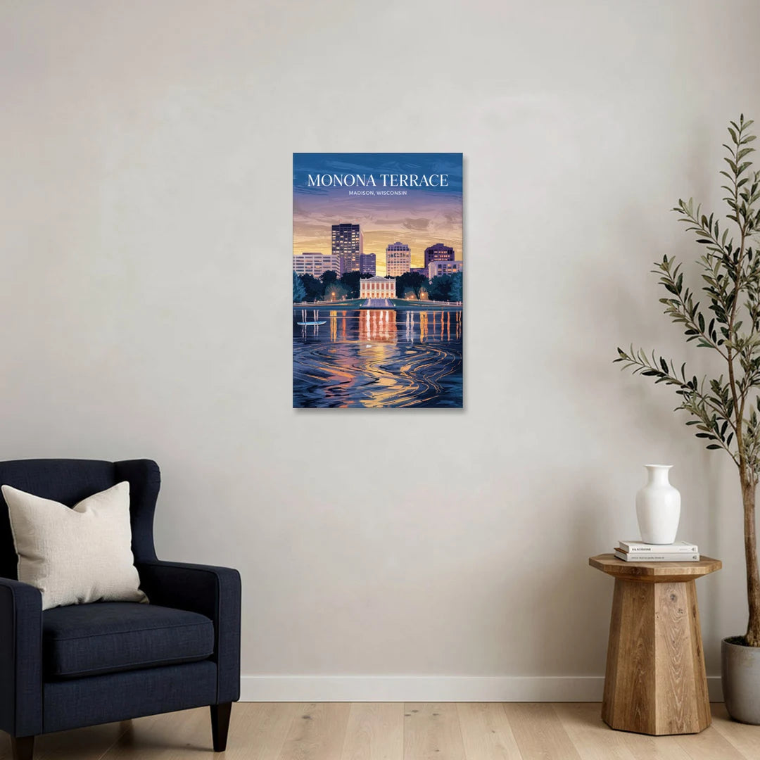 Madison Monona Terrace View - Canvas Wall Art - Sofa - 20x30