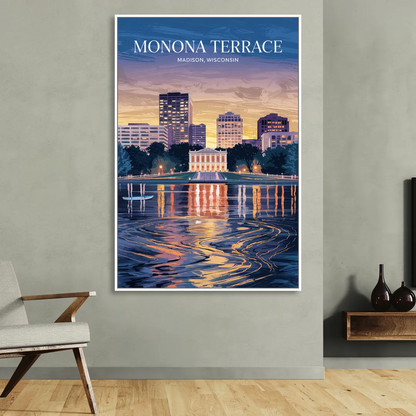 Madison Monona Terrace View Sitting Room - White Canvas Wall Art