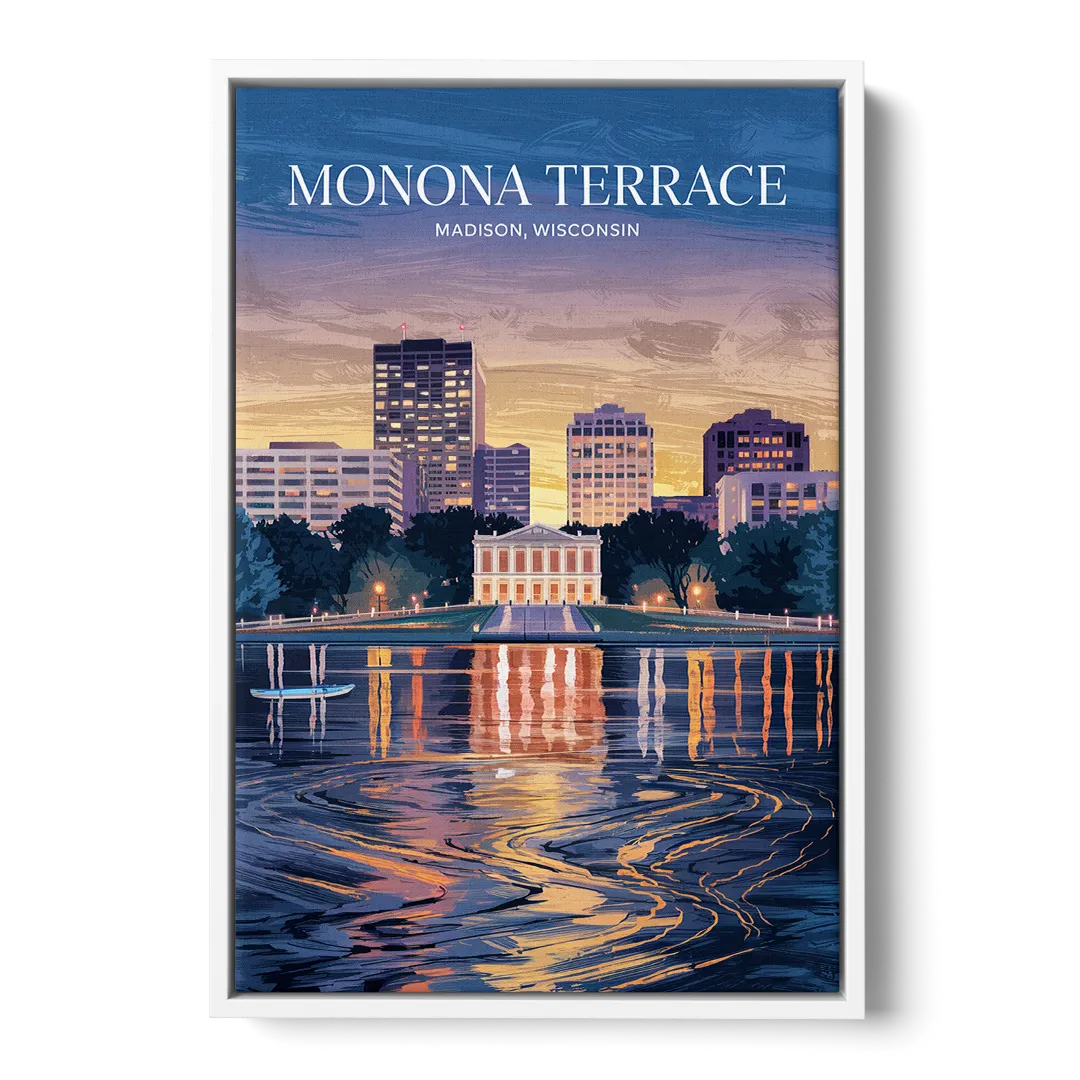 Madison Monona Terrace View Front - White Canvas Wall Art