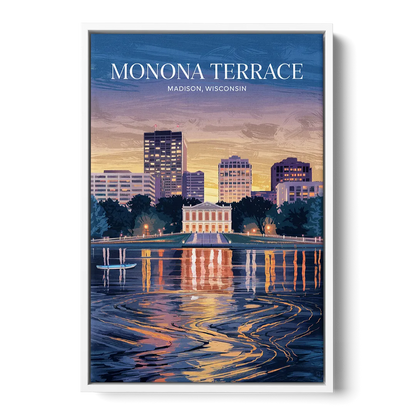 Madison Monona Terrace View Front - White Canvas Wall Art