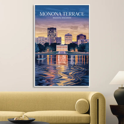 Madison Monona Terrace View Living Room - White Canvas Wall Art