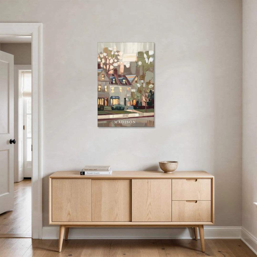 Madison Neighborhood Charm - Canvas Wall Art - Coffee Table - 24x36
