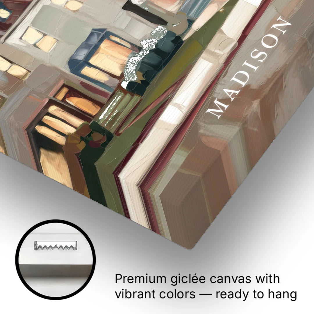 Madison Neighborhood Charm - Canvas Wall Art - Gallery Wrap Corner