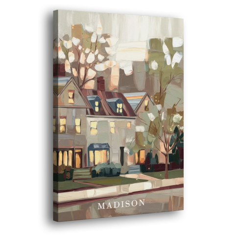Madison Neighborhood Charm - Canvas Wall Art - Side