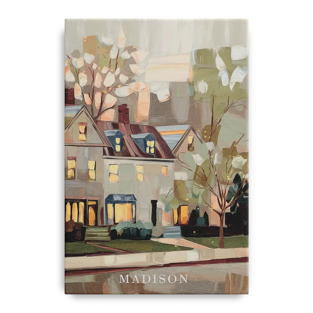 Madison Neighborhood Charm Front - Canvas Wall Art